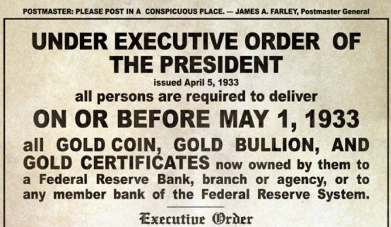 The presidential 1933 gold executive order